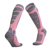 Maxbell Womens Ski Socks Non Slip Cuff Knee High Socks for Camping Skiing Skating Pink