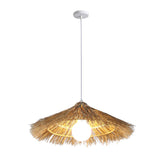 Maxbell Hand Woven Pendant Lamp Farmhouse Hanging Light Fixtures for Loft Decor Beige