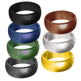 Max 7 Pieces Silicone Rings Men's Ring Band Sport Rings Outdoor Rings Size 14