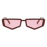 Max Rectangle Sunglasses Vintage Irregular Frame Shades Eyewear Red Frame