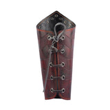 Maxbell Faux Leather Arm Guards Medieval Lace Up Punk Men Women Arm Bracers Red