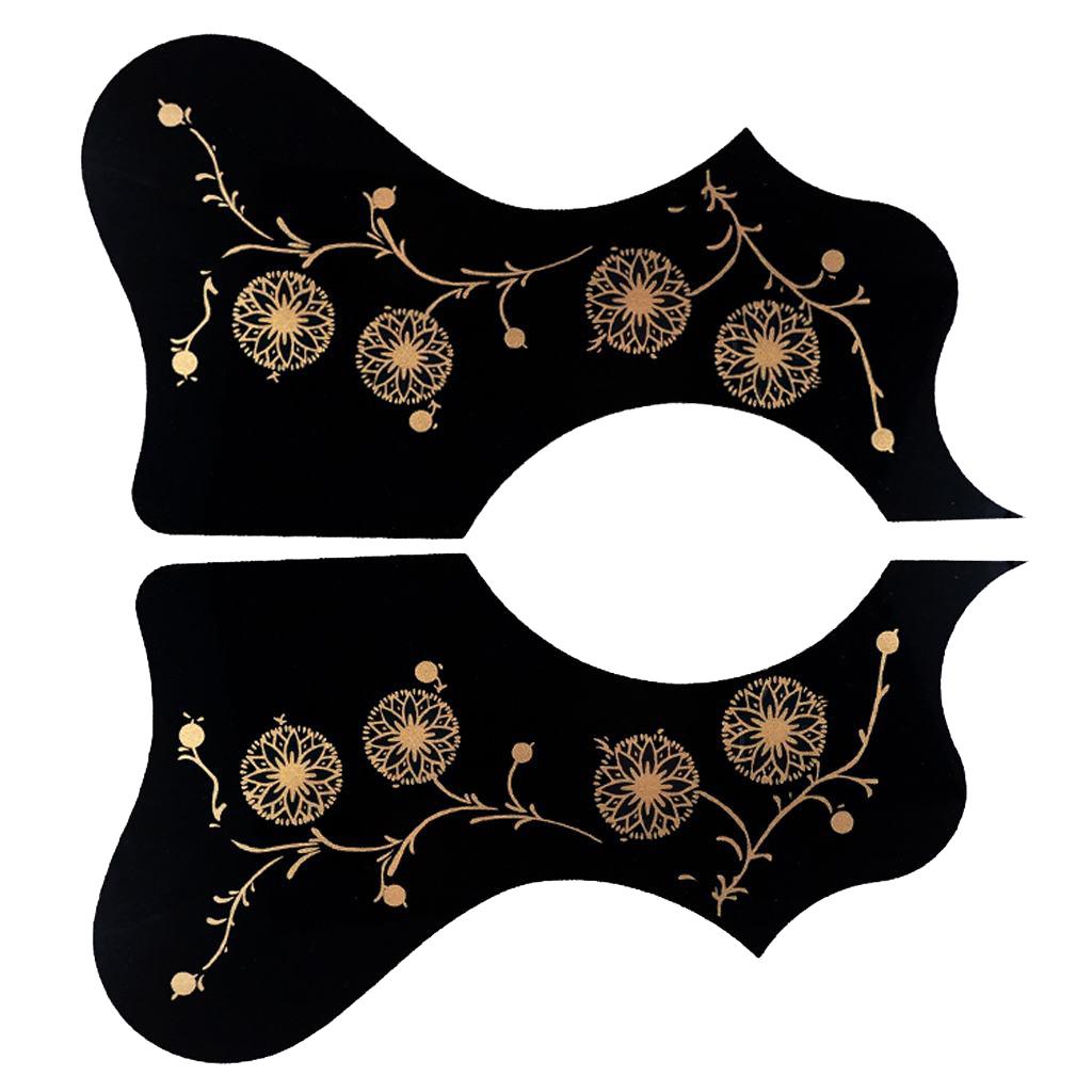 Maxbell Acoustic Guitar Pickguard Flower Anti-scratch Folk Guitar Left/Right Hand Black