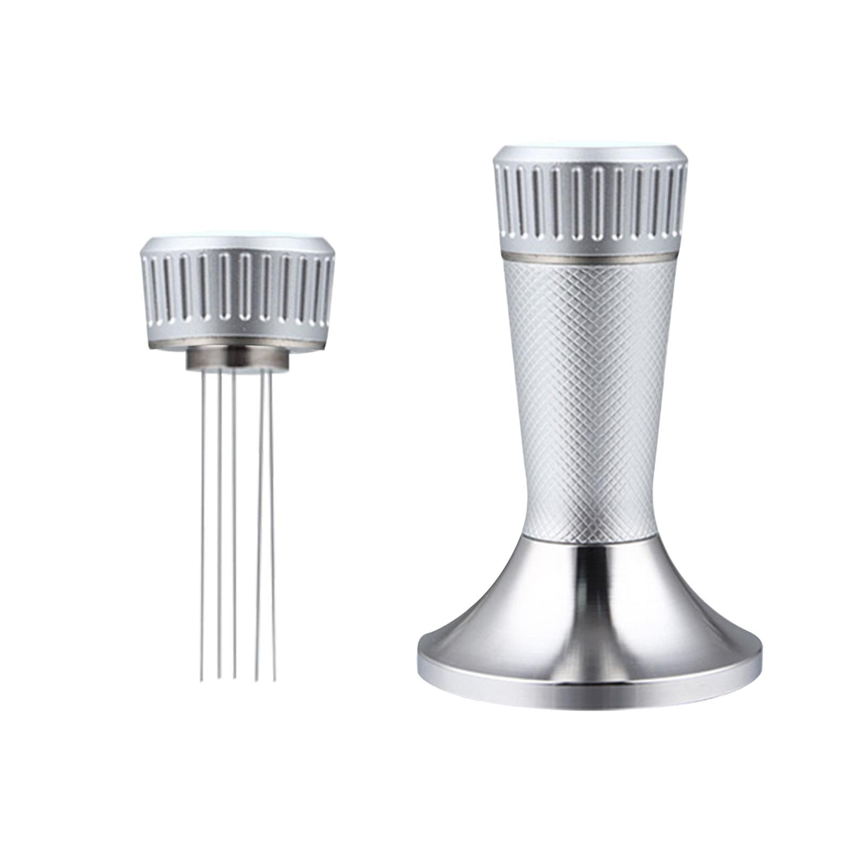 Maxbell Professional Espresso Tamper Calibrated Pressure Accessory Refined Handle silver