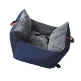 Maxbell Portable Dog Car Seat Booster Seat Small Medium Dogs Pet Carrier Outdoor Navy Blue