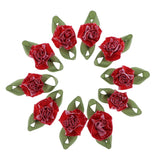 Maxbell 10pcs Colorful Lace Flower Wedding Party Clothing Decor red