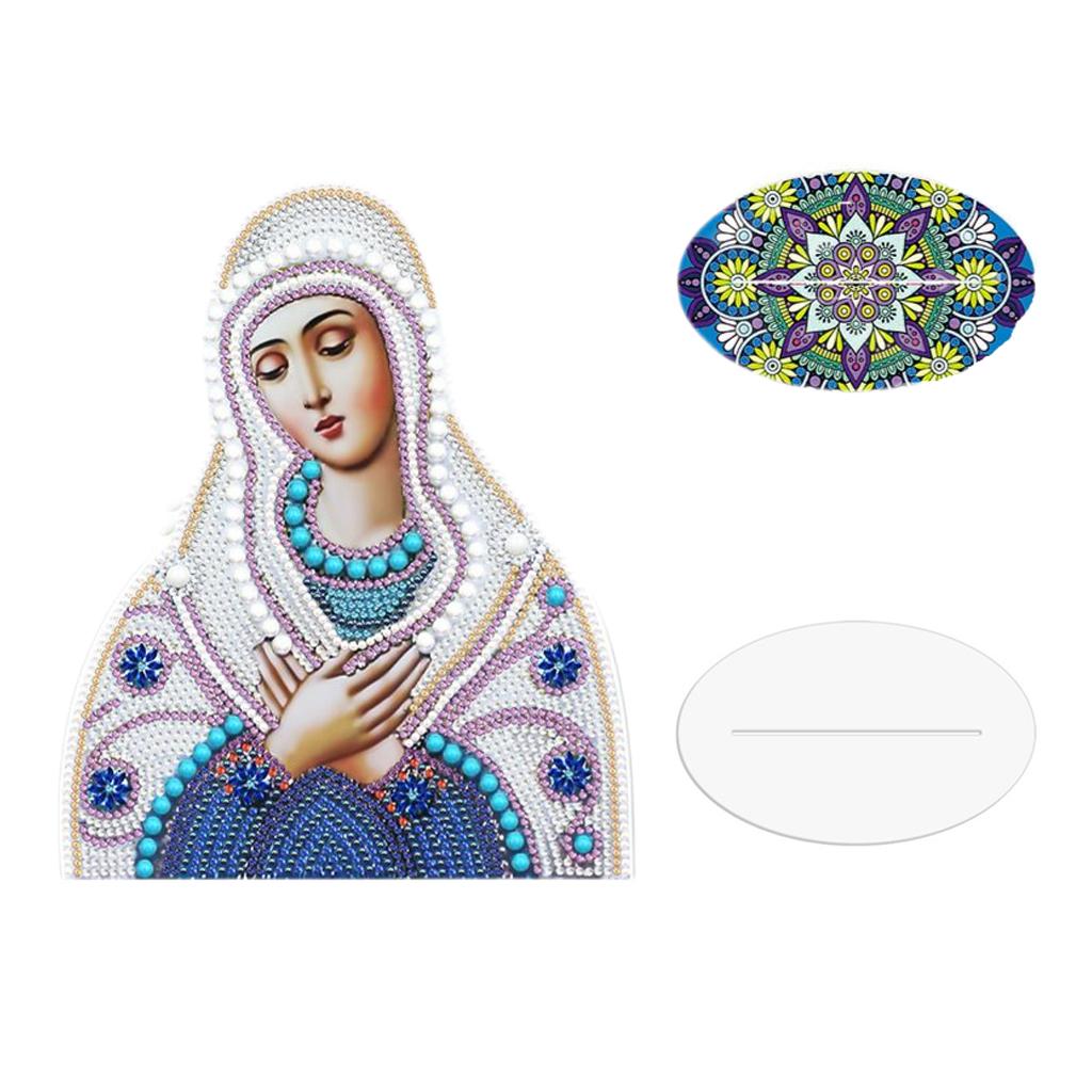 Maxbell Creative Diamond Painting Arts Craft Religions Decor Ornaments White Blue