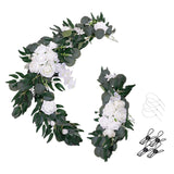 Maxbell 2Pcs Flower Swag Wedding Ceremony Rustic Wreath for Ornament Reception White