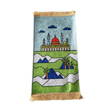 Maxbell Prayer Rug for Kids Salat Rug Portable for Church Decor Ramadan Eid Gift Light Blue