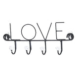 Maxbell Practical Multi-function Wall Hook Hanger Rack Holder LOVE Black__4 Hooks