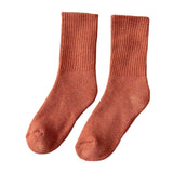 Maxbell Women Men Mid Calf Socks Thermal Boot Stockings Casual for Skiing Unisex One Size Red