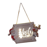 Maxbell Window Hanging Sign Pendant Christmas LED Lights Plaque for Indoor Farmhouse 25x14.5x2.4cm StyleC