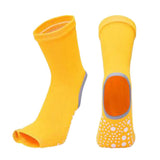 Maxbell Yoga Socks Womens Toeless Non Slip Rubber Grip Heel Barre Dance Socks Yellow