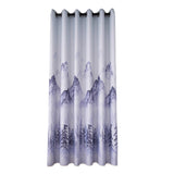 Max Punching Thicken Printing Curtain Blackout Drapes100x200cm Blue landscape