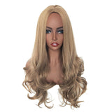 Maxbell 26'' Natural Long Curly Wigs Synthetic Full Wig for Cosplay Fancy Dress Light Brown