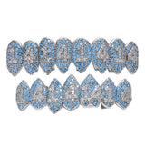 Max 18K Hip Hop Teeth Top and Bottom Grill Set White Gold Set