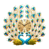 Maxbell Creative Peacock Wall Clock Non Ticking Wall Watch Fashion for Office Home StyleB