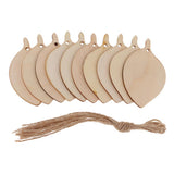 Maxbell 10 Pieces Unfinished Wood Leaf Shapes Craft Wooden Tags Bodhi leaf 80x48x2mm