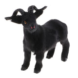 Max Simulation Goat Sheep Figurines Animal Plush Toy Christmas Decor Black 17cm