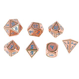 Max 7 Pieces 14mm Metal Polyhedral Dice Table Game Set for Dungeons & Dragons C
