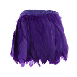 Maxbell 200cm Feather Fringe Trim for Craft Costume Sewing Dress Decor Dark Purple
