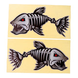 Maxbell 2 Pieces Skeleton Fish Decals Stickers Boat Canoe Kayak Fishing Graphics S