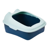 Maxbell Cat Litter Box Semi Enclosed Portable Comfortable Splashproof Cat Sand Box blue