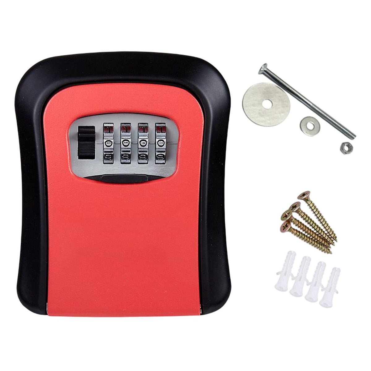 Maxbell Outdoor Key Storage Lock Box Organizer Wall Mount for Company Store red