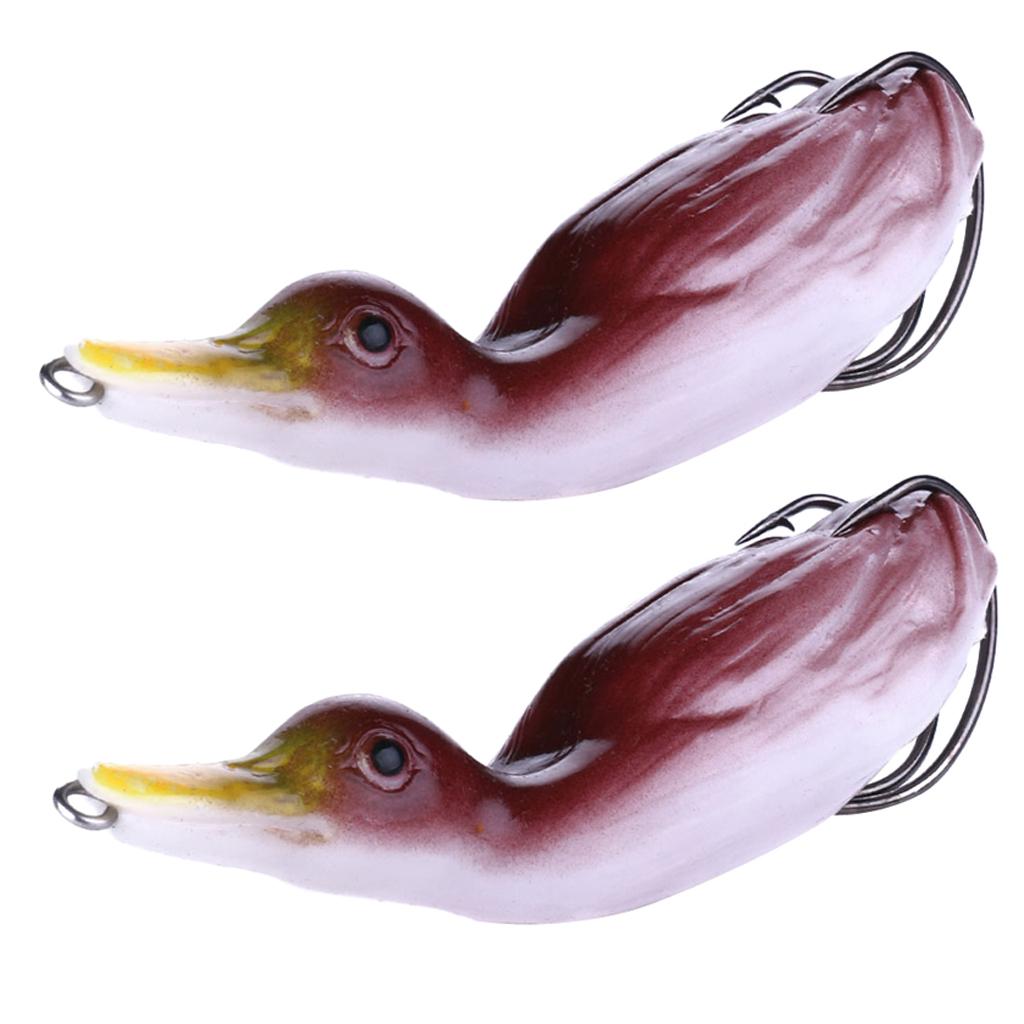 Max 2pcs Floating Duck Lure 10.5cm Bass Bait Fishing Tackle Coffee