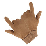 Maxbell Anti Slip Winter Warm Gloves Mittens Touch Screen Waterproof Soft Mens Brown