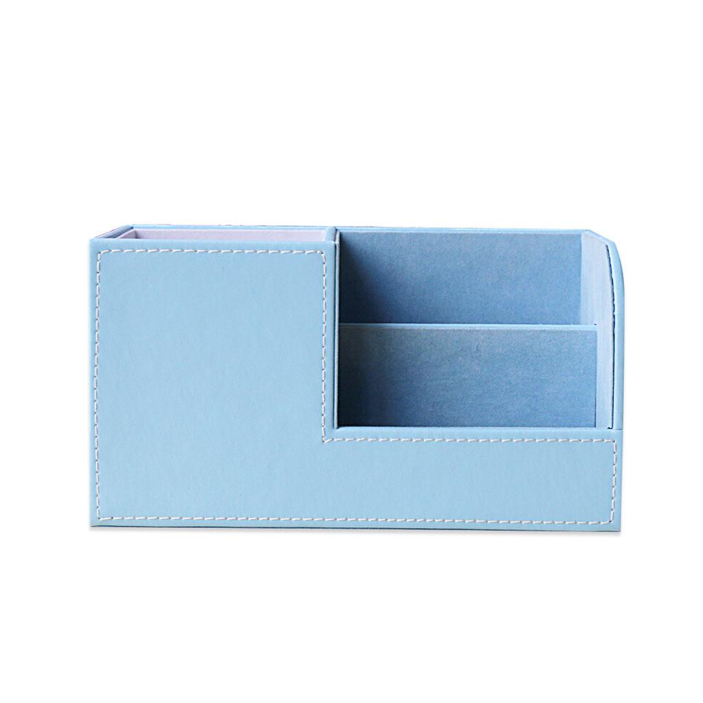Maxbell Multi-purpose Desktop Pu Leather storage box Pencils Holder Light Blue
