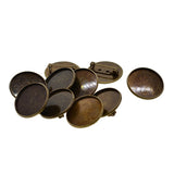 Max 10Pcs 25mm Brooch Making Blank Cabochon Bezel Setting Trays for Badge Bronze