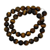 Maxbell 1String Round Natural Gemstone Bead Tiger Eye Loose Bead Jewelry Making 10mm