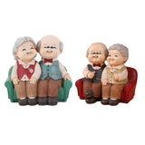 Maxbell Loving Elderly Couple Figurines Grandparents Figure for Home Decoration