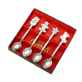 Maxbell Christmas Spoon Set Flatware Dessert Spoon Tea Spoon Soup Spoon for Home Argent