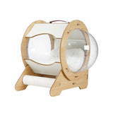 Maxbell Portable Spaceship Shaped Cat Bed with scratch post Removable Cushion