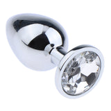 Maxbell Fashion Crystal Metal Backyard Plug Anal Sex Toy Vaginal Massager M White