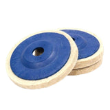Maxbell 3Pcs Felt Wool Buffing Wheel Angel Grinder Polishing Disc Pad for Marble Blue