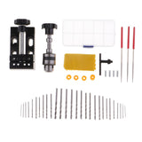 Max 36 Pieces Hand Twist Drill Bench Clamp Twist Drill Bit File Punching Tools