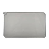 Maxbell Dog Cat Food Mat Foldable with Raised Edge Waterproof Easy Clean Nonslip Gray