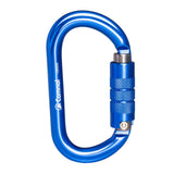 Maxbell 25KN Aluminum Rock Climbing Rescue Safety D Type Carabiner Blue Auto