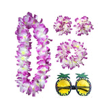 Maxbell Hawaiian Necklace Costume Set Beach Womens Fancy Dress Dress Decor Headband Violet