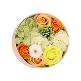 Maxbell Soap Rose Flower Box Floral Simulated Flowers Ornament for Thanksgiving Gift Orange