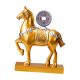 Maxbell Horse Statue Resin Figurine Sculpture Art Craft for Home Desk Decoration Aureate Style B
