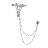 Maxbell Suit Brooch with Chain Fashion Wedding Brooch Pin Jewelry Angel Wing Brooch Argent