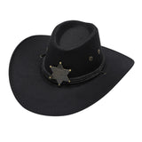 Maxbell Cowboy Hat Wide Brim Stylish Sun Hat for Stage Performance Fishing Festivals Black