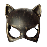 Maxbell Cat Shape Unsex Half Face Mask Halloween Fancy Dress Costume Antique Gold