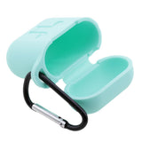 Maxbell Wireless Earphone Case Accessories, Silicone Protective Cover + Key Ring Clasp Set for Apple Airpods Teal