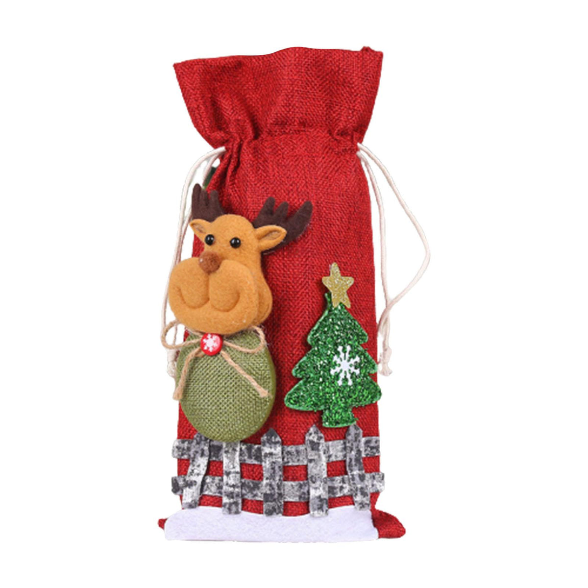 Maxbell Christmas Bottle Gift Bags Washable Reusable for Housewarming Gift Home Deer