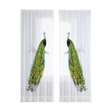 Maxbell 2x Curtain Panels Peacock Blue Tulle Curtains for Window Living Room Bedroom 132cmx160cm