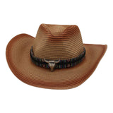 Maxbell Western Cowboy Hat Cowgirl Sun Hat Costume for Teens Men's Women's Brown